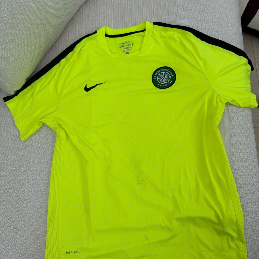 Neon Yellow Nike Football Jersey with Club Crest
